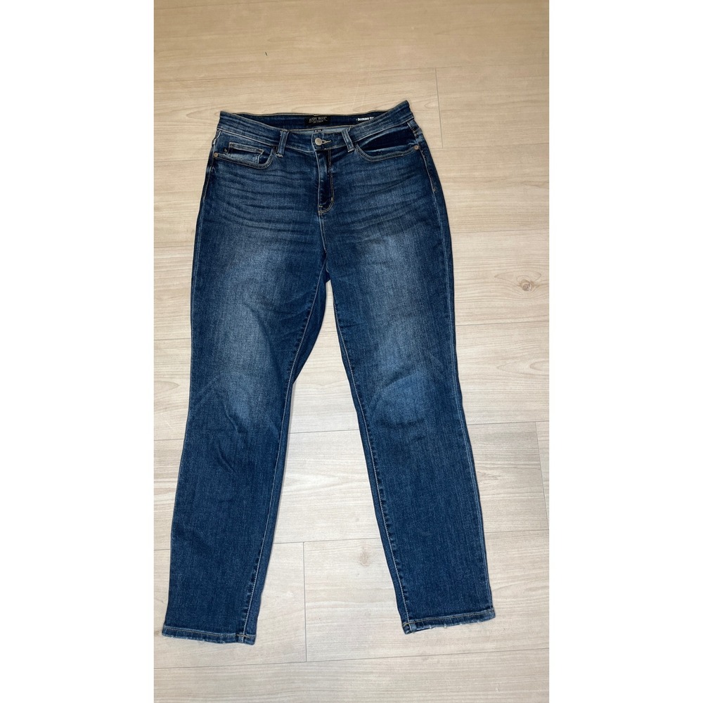 Judy Blue Los Angeles Boyfriend Fit Jeans Dark Wash Stretch Denim Sz 9/29